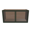 Modernform Cabinet Slim Sage Green 30" W X 15" H X 12" D Double Glass Door Wall Cabinet