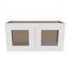 Modernform Cabinet White Shaker 30" W X 15" H X 12" D Double Glass Door Wall Cabinet