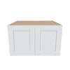 J&K White Shaker S8 Refrigerator Wall Cabinet - 30" W x 18" H x 27" D