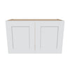 J&K White Shaker S8 Double Door Wall Cabinet - 30" W x 18" H
