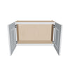J&K White Shaker S8 Double Door Wall Cabinet - 30" W x 18" H