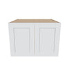 J&K White Shaker S8 Refrigerator Wall Cabinet - 30" W x 21" H x 27" D