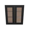 Modernform Cabinet Onyx Black Shaker 30" W X 30" H X 12" D Double Glass Door Wall Cabinet