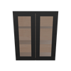 Modernform Cabinet Onyx Black Shaker 30" W X 36" H X 12" D Double Glass Door Wall Cabinet