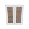 Modernform Cabinet White Shaker 30" W X 36" H X 12" D Double Glass Door Wall Cabinet