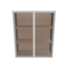 Modernform Cabinet Slim Dove White 30" W X 36" H X 12" D Double Glass Door Wall Cabinet