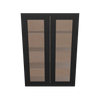 Modernform Cabinet Onyx Black Shaker 30" W X 42" H X 12" D Double Glass Door Wall Cabinet