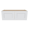 J&K White Shaker S8 Double Door Wall Cabinet - 33" W x 12" H