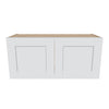 J&K White Shaker S8 Double Door Wall Cabinet - 33" W x 15" H