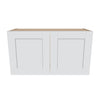 J&K White Shaker S8 Double Door Wall Cabinet - 33" W x 18" H
