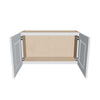 J&K White Shaker S8 Double Door Wall Cabinet - 33" W x 18" H