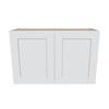 J&K White Shaker S8 Double Door Wall Cabinet - 33" W x 21" H