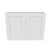 J&K White Shaker S8 Double Door Wall Cabinet - 33" W x 24" H