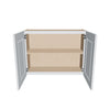 J&K White Shaker S8 Double Door Wall Cabinet - 33" W x 24" H