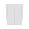 J&K White Shaker S8 Double Door Wall Cabinet - 33" W x 42" H