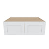 J&K White Shaker S8 Refrigerator Wall Cabinet - 36" W x 12" H x 27" D