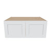 J&K White Shaker S8 Refrigerator Wall Cabinet - 36" W x 15" H x 27" D