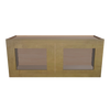 Modernform Cabinet Natural Shaker 36" W X 15" H X 12" D Double Glass Door Wall Cabinet