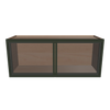 Modernform Cabinet Slim Sage Green 36" W X 15" H X 12" D Double Glass Door Wall Cabinet