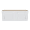 J&K White Shaker S8 Double Door Wall Cabinet - 36" W x 15" H