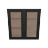 Modernform Cabinet Onyx Black Shaker 36" W X 36" H X 12" D Double Glass Door Wall Cabinet