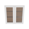 Modernform Cabinet White Shaker 36" W X 36" H X 12" D Double Glass Door Wall Cabinet