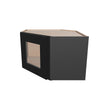 Modernform Cabinet Onyx Black Shaker 24" W X 15" H X 12" D Diagonal Corner Glass Door Wall Cabinet