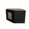 Modernform Cabinet Onyx Black Shaker 24" W X 15" H X 12" D Diagonal Corner Glass Door Wall Cabinet
