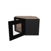 Modernform Cabinet Onyx Black Shaker 24" W X 15" H X 12" D Diagonal Corner Glass Door Wall Cabinet