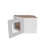 Modernform Cabinet White Shaker 24" W X 15" H X 12" D Diagonal Corner Glass Door Wall Cabinet
