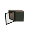 Modernform Cabinet Slim Sage Green 24" W X 15" H X 12" D Diagonal Corner Glass Door Wall Cabinet