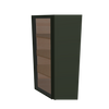 Modernform Cabinet Slim Sage Green 24" W X 42" H X 12" D Wall Diagonal Corner Glass Door Cabinet