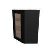 Modernform Cabinet Onyx Black Shaker 24" W X 30" H X 12" D Wall Diagonal Corner Glass Door Cabinet