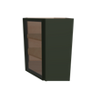 Modernform Cabinet Slim Sage Green 24" W X 30" H X 12" D Wall Diagonal Corner Glass Door Cabinet