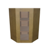 Modernform Cabinet Natural Shaker 24" W X 36" H X 12" D Wall Diagonal Corner Glass Door Cabinet