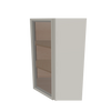 Modernform Cabinet Slim Dove White 24" W X 36" H X 12" D Wall Diagonal Corner Glass Door Cabinet