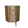 Modernform Cabinet Natural Shaker 24" W X 36" H X 12" D Wall Diagonal Corner Glass Door Cabinet