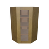 Modernform Cabinet Natural Shaker 24" W X 42" H X 12" D Wall Diagonal Corner Glass Door Cabinet