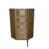Modernform Cabinet Natural Shaker 24" W X 42" H X 12" D Wall Diagonal Corner Glass Door Cabinet