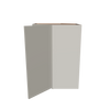Modernform Cabinet Slim Dove White 27" W X 36" H X 15" D Wall Diagonal Corner Cabinet