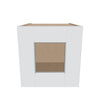 J&K White Shaker S8 Wall Glass Cabinet - 12" W x 12" H (No Glass Insert)