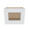 J&K White Shaker S8 Wall Glass Cabinet - 15" W x 12" H (No Glass Insert)
