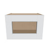 J&K White Shaker S8 Wall Glass Cabinet - 18" W x 12" H (No Glass Insert)