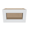 J&K White Shaker S8 Wall Glass Cabinet - 21" W x 12" H (No Glass Insert)