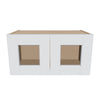 J&K White Shaker S8 Wall Glass Cabinet - 24" W x 12" H (No Glass Insert)