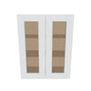 J&K White Shaker S8 Wall Glass Cabinet - 24" W x 30" H (No Glass Insert)