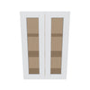 J&K White Shaker S8 Wall Glass Cabinet - 24" W x 36" H (No Glass Insert)