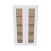 J&K White Shaker S8 Wall Glass Cabinet - 24" W x 42" H (No Glass Insert)