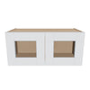 J&K White Shaker S8 Wall Glass Cabinet - 27" W x 12" H (No Glass Insert)