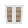 J&K White Shaker S8 Wall Glass Cabinet - 27" W x 30" H (No Glass Insert)